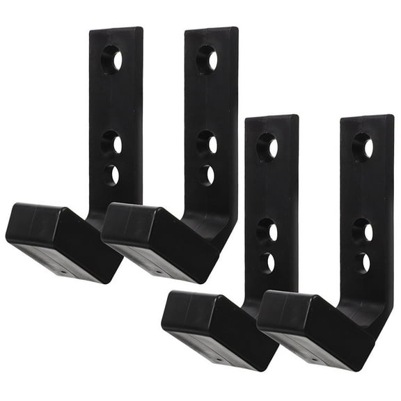 NICEXMAS 4Pcs Wall Mounted Barbell Rack Black Barbell Storage Holder with Easy Installation