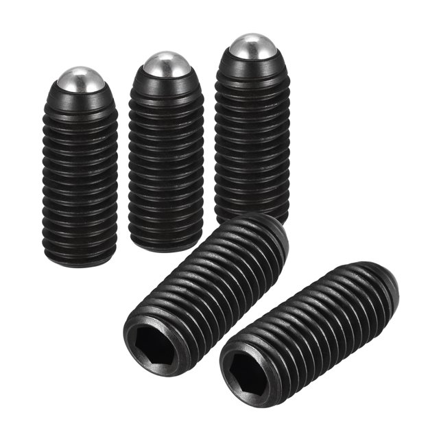 Unique Bargains Vis de Réglage de Point de Bille M12 x 30mm Haute Teneur en Carbone Acier Métrique Ressort Hexagonal Douille Vis 5 Pack