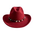 thumbnail image 3 of Sun Hats for Women Wide Brim Cowboy Hat Western Jazz Style Autumn Winter Hats, 3 of 5