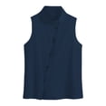 thumbnail image 6 of yoeyez Linen Tank Tops for Women Mandarin Collar Asymmetric Buttons Down Vest Shirts Fashion Sleeveless Turtleneck Work Tops Navy,XL, 6 of 7