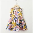 thumbnail image 4 of Dress Girls Size 4-5Y Kids Floral Print Sleeveless A Line Soft Breathable Daily Party Dress Girl Dresses, 4 of 4