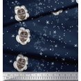 thumbnail image 2 of Soimoi Velvet Fabric Star & Owl Bird Print Fabric by Yard 58 Inch Wide, 2 of 3