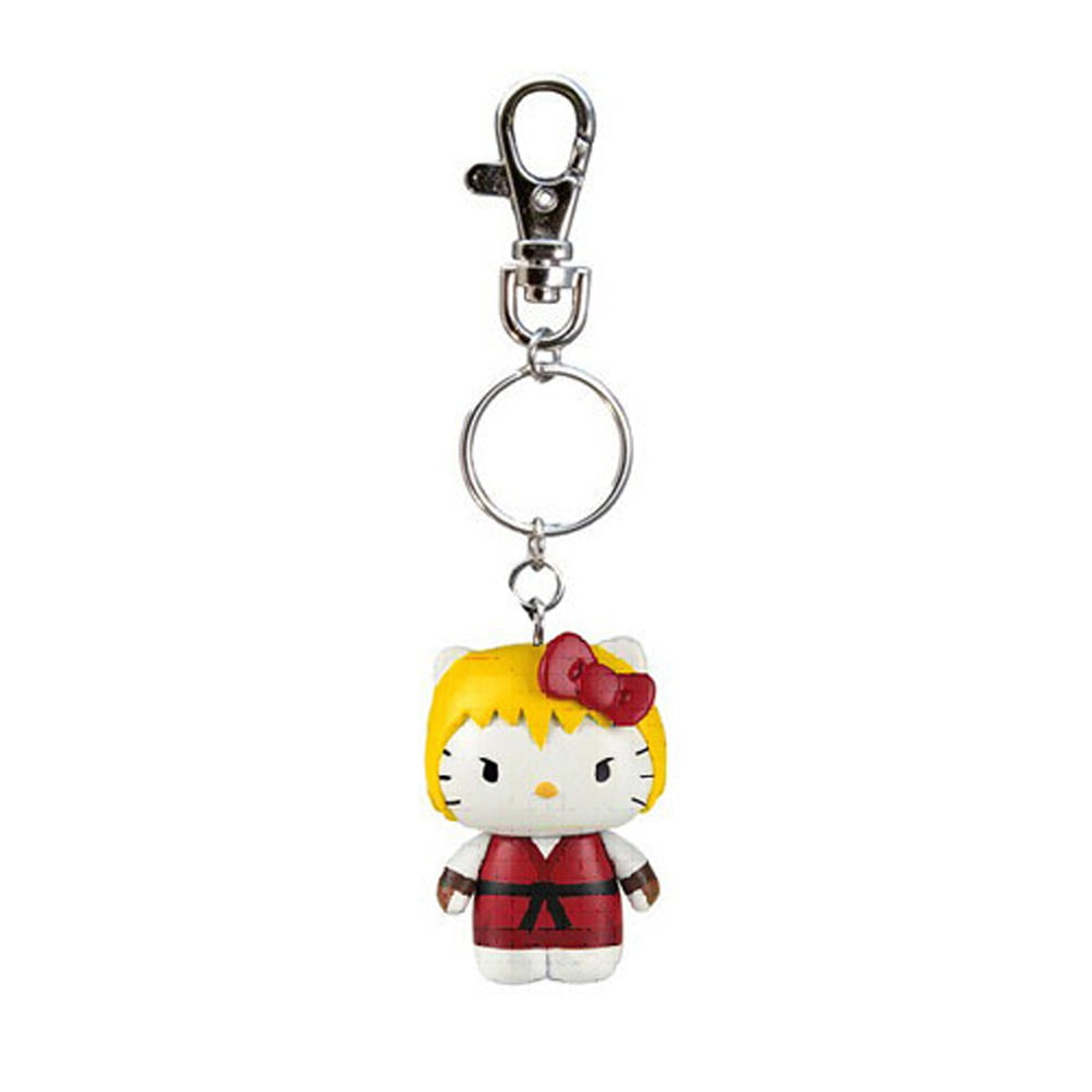 Sanrio Red Hello Kitty Dispenser Container with Candy and Key Chain 