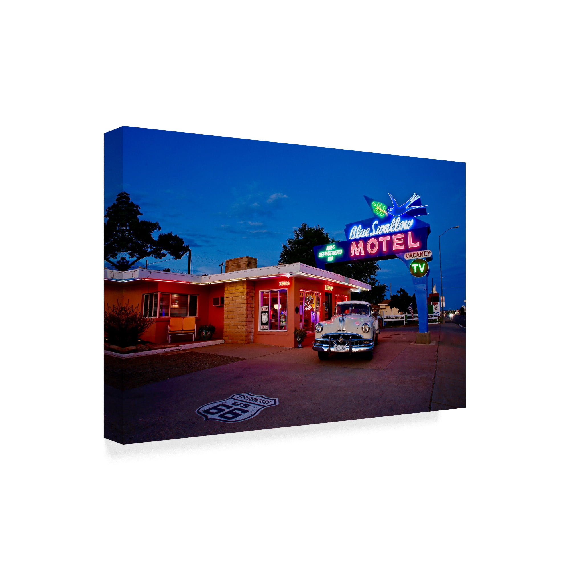 Trademark Fine Art 'Blueswallow Motel' Canvas Art by American School