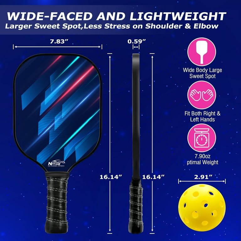 Lot De 4 Raquettes De Pickleball En Graphite - Raquettes De Qualité