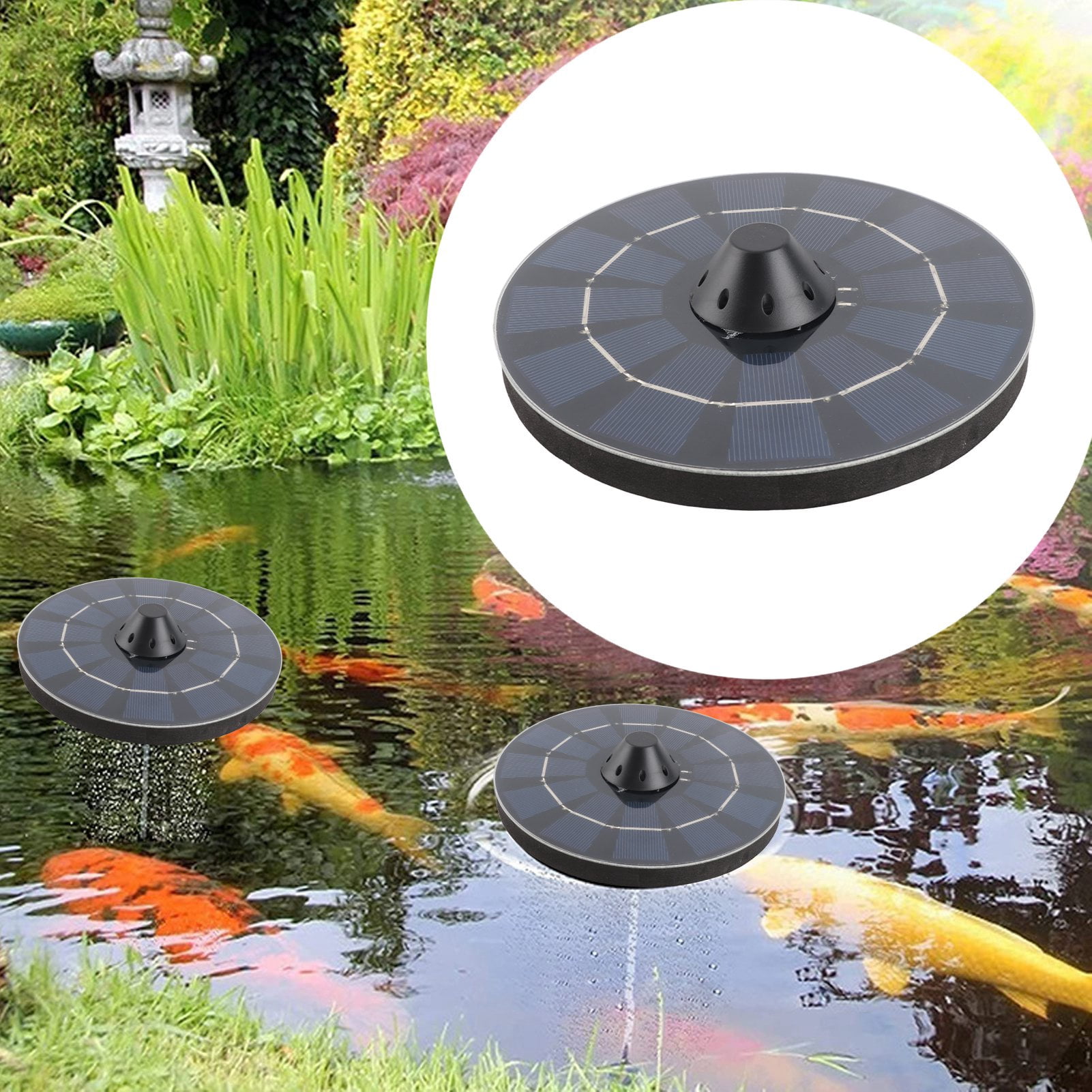 Suodoka Solar Oxygen Pump 6V 2.5W Low Noise Energy Saving Portable Solar Water Air Pump for Fish Tank Aquarium Outdoor Pool Pond Decor with Built-in Battery