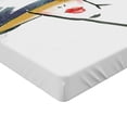 thumbnail image 2 of Ambesonne Modern Fitted Sheet, Fashion Woman with a Hat, Queen Size, Blue Grey Red Yellow, 2 of 3