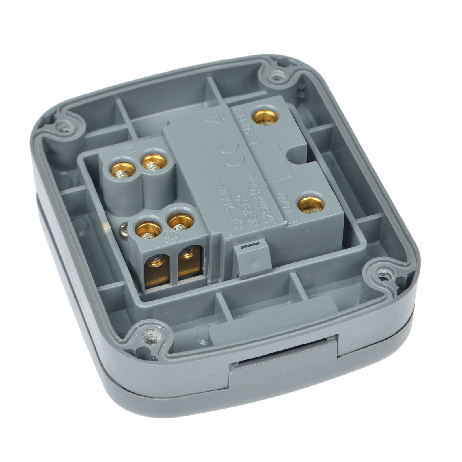 GREENCYCLE 2PC Storm Weatherproof 125VAC 15A Fused Protection Unit Outdoor Use 4-Pole Junction Box with 20mm Cable Gland IP66 Rated