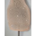 thumbnail image 5 of Khaki Sheer Rhinestone Embellished Bodycon Mini Dress For Women, 5 of 8