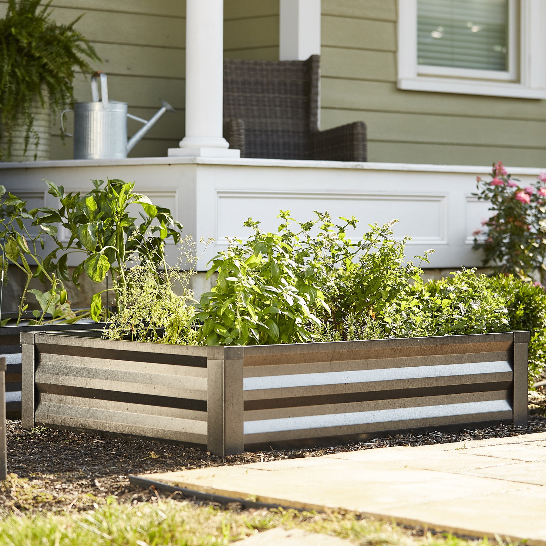 Panacea Antique Iron Raised Garden Bed, 4 ft x 2 ft Vintage Metal Planter for Flowers & Vegetables