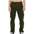 thumbnail image 2 of Hfyihgf Mens Corduroy Cargo Pants Athletic Casual Loose Straight-Fit Lightweight Workwear Sport Outdoor Trousers with Multi Pockets(Army Green,L), 2 of 8