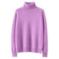thumbnail image 4 of Gyexs Winter Sweaters for Women Casual Classic Soft Loose Fit Basic Pullover Warm Soft Wool Seamless Pullover Fall Winter Outfits, Purple, Size XXL, 4 of 4