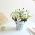 thumbnail image 5 of Raindrops 2Pcs Daisy Tin Bucket Imitation Metal Flowerpot Assorted Decor Indoor Decoration 11.8x5.9x5.9in, 5 of 8