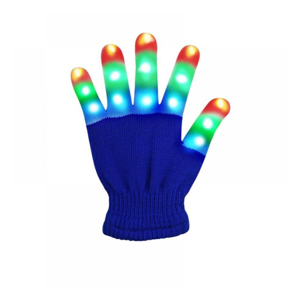 Topumt Children LED Gloves Finger Light Up GlovesColorful Glow