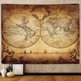 thumbnail image 1 of Tapiz de pared con mapa del mundo vintage, 150 x 130 cm, poliéster, 1 of 3