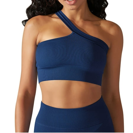 amkenre Crop Tops for Women Sexy Off The Shoulder Hanging Neck Cami Tank Slim Fit Summer Tops for Women Ladies Tees Tank Top Elastic Sports Yoga Bra Vest