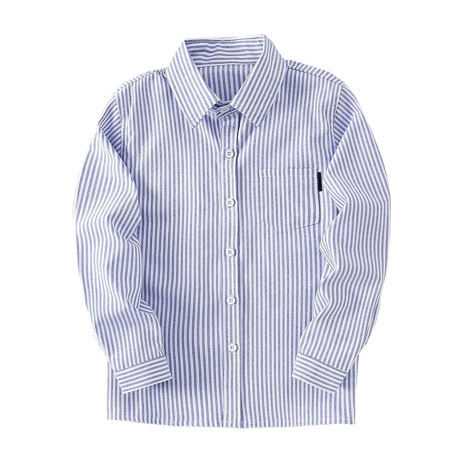 Toddler Girls Boy Striped Long Sleeve Button Down Shirt Casual School Shirts with Chest Pocket 12M-13Y