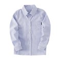 thumbnail image 3 of FYDUU Kids Boys Girls Long Sleeve Striped Shirt Turndown Collar Button Down Shirts Fall Back To School Shirt Formal Children's Tops 5-6 Years, 3 of 6