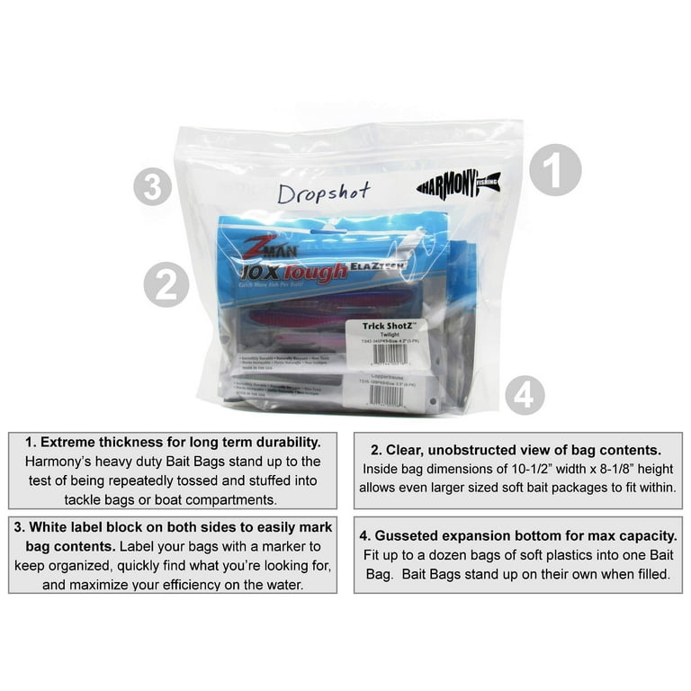 Customized Soft Plastic Bait Bags For Fishing Worm