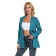 thumbnail image 2 of Women Long Sleeves Solid Blazer Jacket Shawl Collar Long Sleeve Open Front Coat Weardear, 2 of 6