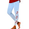 thumbnail image 1 of Gibobby Pantalones de yoga Leggings de yoga ajustados con estampado navideño de gradiente para mujer, levantamiento de cadera, Fitness(Azul claro,CH), 1 of 5