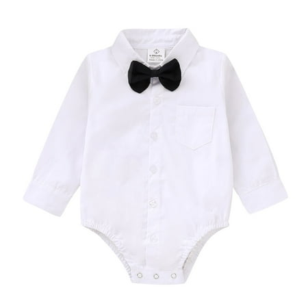 

Kucnuzki Baby Boy Winter Clothes 9 Months Baby Boys Casual Bodysuits 12 Months Long Sleeve Gentle Stylish Solid Color Causal Romper Bodysuits White