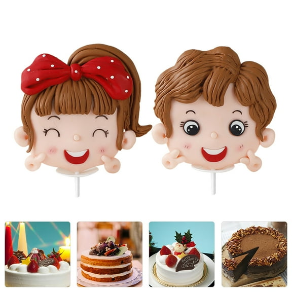 2Pcs Yellow Polymer Clay Cake Decorations Boy Shaped Craft Supplies for Cake Decorating and Crafts
