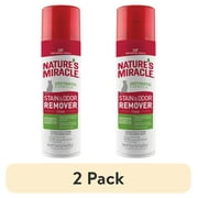 (2 pack) Nature's Miracle Cat Stain and Odor Remover Foam for Carpet, Hard Floors, Fabric and Furniture, 17.5 oz