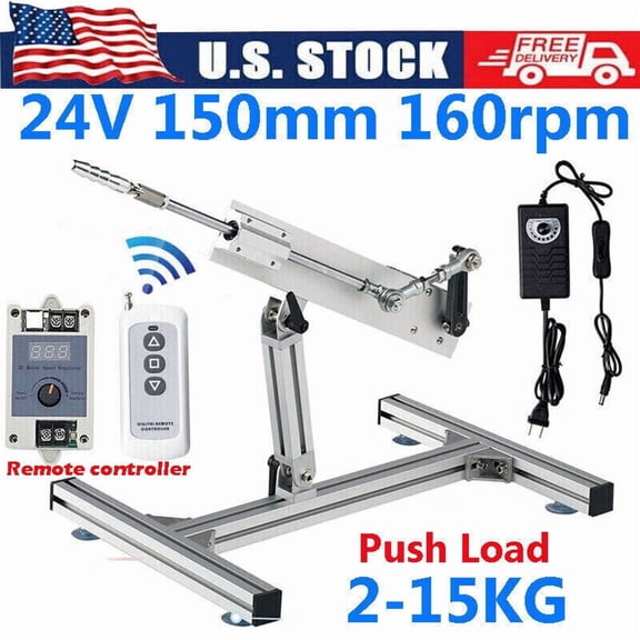 DC 24V 150MM 6inch 120RPM Reciprocating Linear Actuator Motor with Stand DIY US