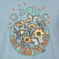 thumbnail image 6 of Wild Bobby I Only Told The Moon, Moon Phases Daisies and Butterflies Vintage Men Premium Tri Blend Tee, Denim, XX-Large, 6 of 6