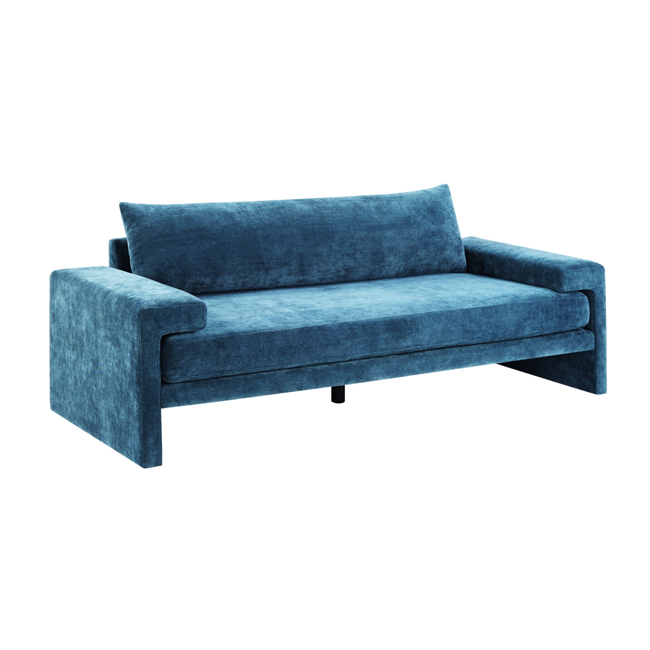 Christopher Knight Home 3-Seater Sofa with Chenille Upholstery, Wide Armrests, Thick Cushion, Blue