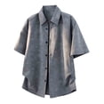 thumbnail image 4 of ZVNAΖH Men's Retro Star Print Shirt, Short Sleeve Collared Button Down Top for Summer Vacation & Daily, S-5XL, 4 of 5