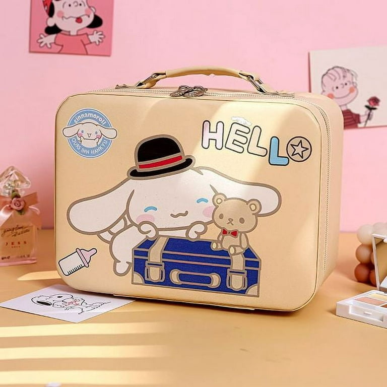 Sanrio Hello Kitty Women‘s Makeup Bag Travel Waterproof Cosmetic Bag  Toiletries Organizer Storage With Mirror Wash Beauty Pouch