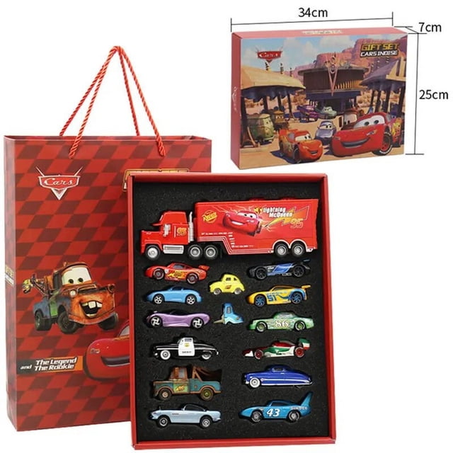Disney Pixar Cars 3 Metal Diecast lightning McQueen Mater Champion Car Model Toy Set, Jackson Uncle Truck, Boy Birthday Toys