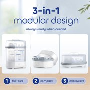 Chicco 3-in-1 Electric Steam Sterilizer for Baby Bottles, Pacifiers, Toys and More - White