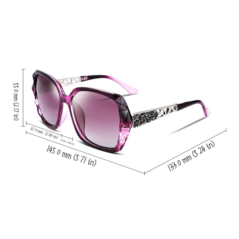 Women Square Polarized Sunglasses Sparkling Composite Shiny  display picture 3