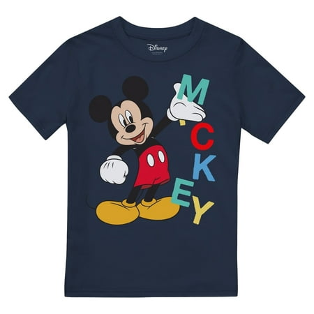Disney Boys Mickey Mouse Text T Shirt Walmart