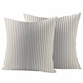 thumbnail image 6 of Grey Striped Outdoor Pillow Covers 26x26 Inch Throw Pillow Covers Set of 2 Waterproof Decorative Pillow Cases Farmhouse Beige Stripes Vintage Rustic Cushion Covers for Patio Furniture Garden Couch, 6 of 8