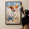 thumbnail image 6 of Funny Dog on Beach Canvas Wall Art, Nederlandse Kooikerhondje Dog Picture Ocean Artwork for Bathroom Bedroom Living Room, Art Decor 8x12 Inches, 6 of 6