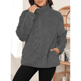 thumbnail image 6 of SOMER Fleece Jacket Women Fall Coats Sherpa Jacket Women Long Sleeve with Pockets Dark Gray Zip up Soft Warm, 2025 Winter, 6 of 7