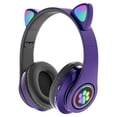 thumbnail image 3 of Auriculares Bluetooth con orejas de gato montados en la cabeza B39 Auriculares inalámbricos con orejas de gato adorables con luz LED intermitente, 3 of 5