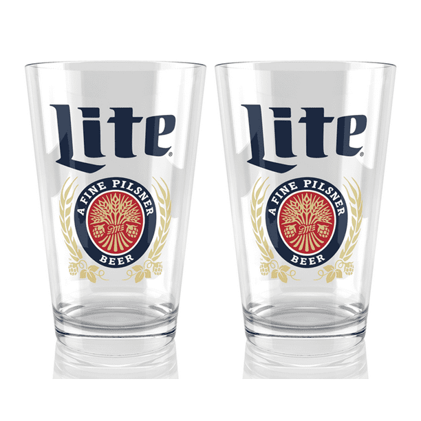Miller Lite Can Label 16 oz. Pint Glass Set of 4