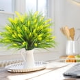 thumbnail image 6 of Zukuco 8 Bundles Artificial Plants Outdoor Faux Lavender Flowers Fake Monkey Grass UV Resistant Plastic Greenery Plants for Garden Home Porch Window Patio Hanging Planter Indoor Decor (Yellow), 6 of 7