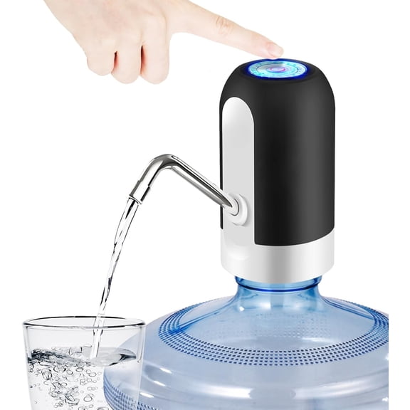 Electric Water Bottle Pump, USB Rechargeable Automatic Drinking Water Dispenser, One Button Portable Water Pump for 3 & 5 Gallon Water Jugs, Auto Stop Water Dispenser for Home Kitchen Office Picnic
