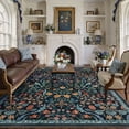 thumbnail image 6 of BERTHMEER Large 8'x10' Area Rugs for Living Room Rugs for Bedroom Kitchen Office Rugs Vintage Blue Floral Carpets Machine Washable Farmhouse Dining Room Oriental Flower Non Slip Rugs, Multicolor, 6 of 8
