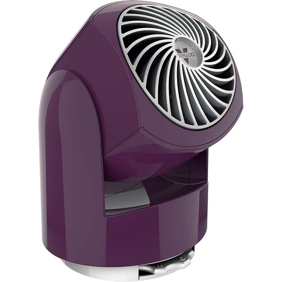 Flippi V6 Compact Air Circulator Fan, Quiet Portable Travel Fan for Desk or Bedroom, Adjustable Head, 2 Speeds, Plum
