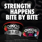 Oikos Triple Zero 15g Protein, 0g Added Sugar, Fat Free Strawberry Greek Yogurt Cup, 5.3 oz