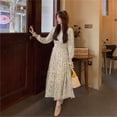 thumbnail image 6 of Women's Long Sleeve Floral Maxi Dress V Neck Casual Long Dresses Cocktail Beach Party Maxi Dress, 6 of 6