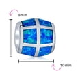 thumbnail image 3 of Bling Jewelry Womens Created Blue Opal Inlay Barrel Charm Bead .925 Sterling Silver for Bracelet, 3 of 3