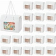 thumbnail image 1 of 20 bolsas de regalo de papel kraft con base, 15 x 9 x 12 cm, blancas, para cupcakes y galletas, con ventana transparente y asa., 1 of 6